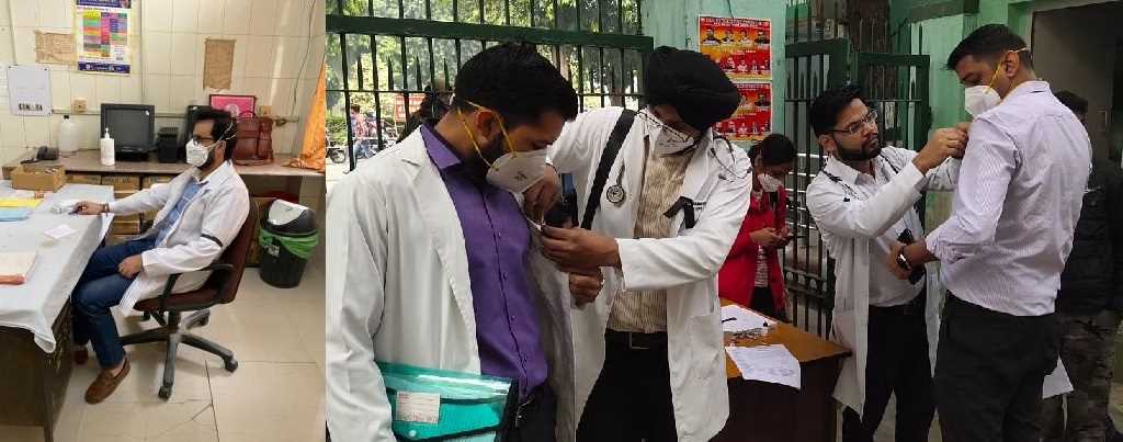 आईएमए स्ट्राइक के समर्थन में एम्स और एलएनजेपी के डॉक्टर्स ने बांधे काले रिबन