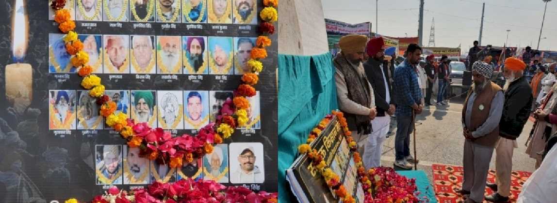 गाजीपुर बॉर्डर पर मृतक किसानों को दी गई श्रद्धांजलि, दिया गया शहीद का दर्जा