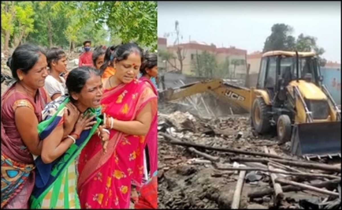 लालकुआं : लोग रोते बिलखते रहे, उधर नगीना कॉलोनी में टूटते रहे आशियाने