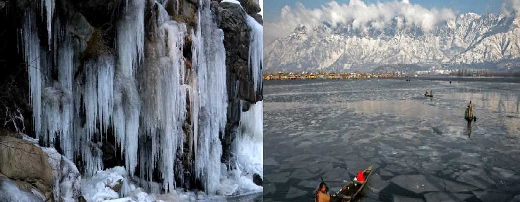 जम्मू-कश्मीर और लद्दाख में कड़ाके की ठंड से जम गए झील और जलाशय