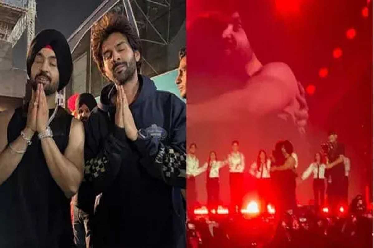 हैदराबाद विवाद के बीच अहमदाबाद में दिलजीत के शो में पहुंचे अभिनेता कार्तिक आर्यन