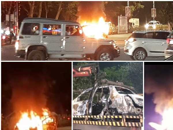 रायपुर में सिग्नल पर रुकी कार में लगी आग, एसबीआइ के डिप्टी मैनेजर बाल-बाल बचे