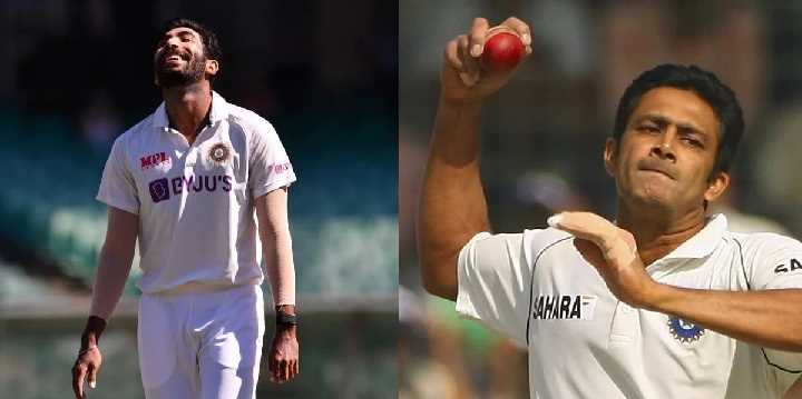 अनिल कुंबले की गेंदबाजी एक्शन की नकल करने की कोशिश कर रहे हैं जसप्रीत बुमराह