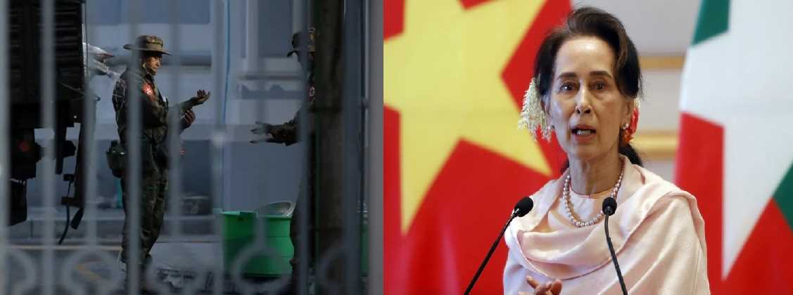 म्यांमार में तख्तापलट, हिरासत में आंग सान सू ची
