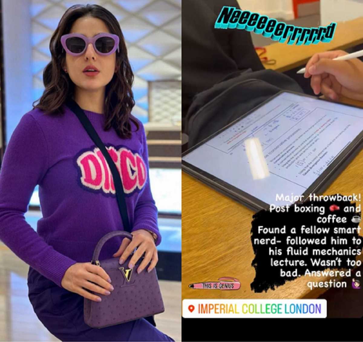 सारा अली खान ने इंस्टाग्राम पर शेयर की कॉलेज की पुरानी यादें