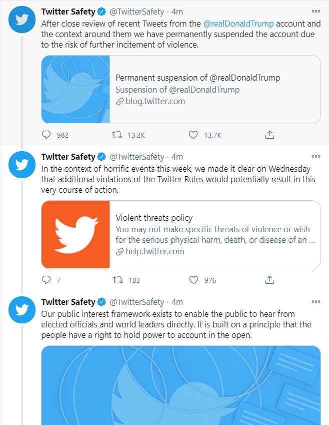 यूएस कैपिटल हिंसा के बाद ट्विटर ने डोनाल्ड ट्रंप का अकाउंट हमेशा के लिए किया बंद यूएस कैपिटल हिंसा के बाद ट्विटर ने डोनाल्ड ट्रंप का अकाउंट हमेशा के लिए किया बंद