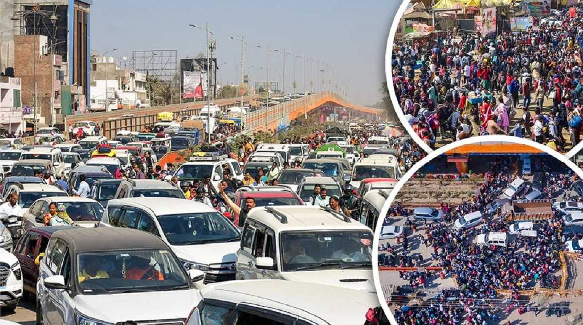 प्रयागराज महाकुंभ में चरमराई ट्रैफिक व्यवस्था, सड़कों पर रेंग रही गाड़ियां