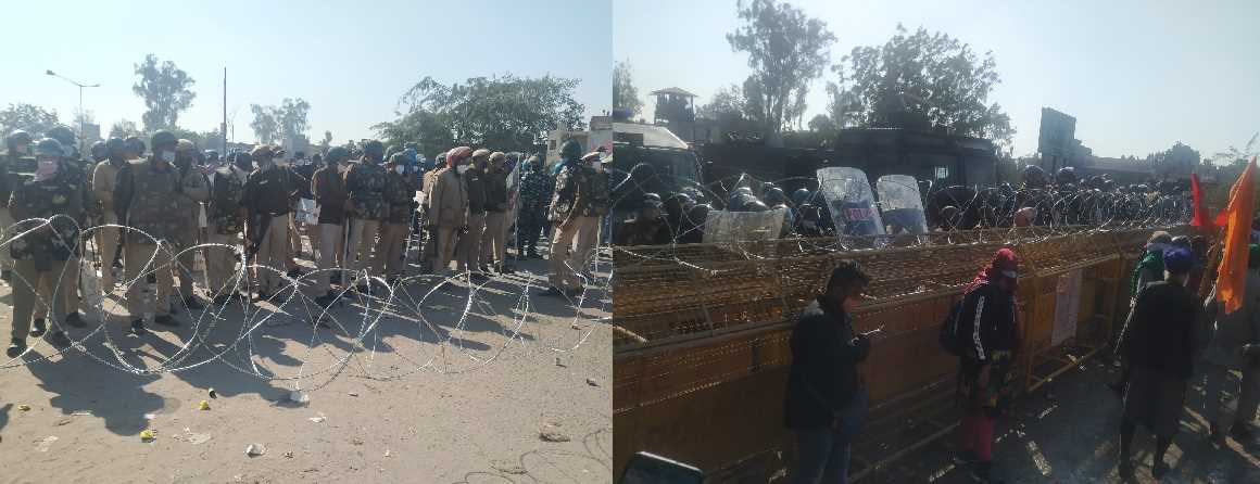 किसानों को दिल्ली आने से रोकने के लिए पुलिस ने लगाया एड़ी-चोटी का जोर