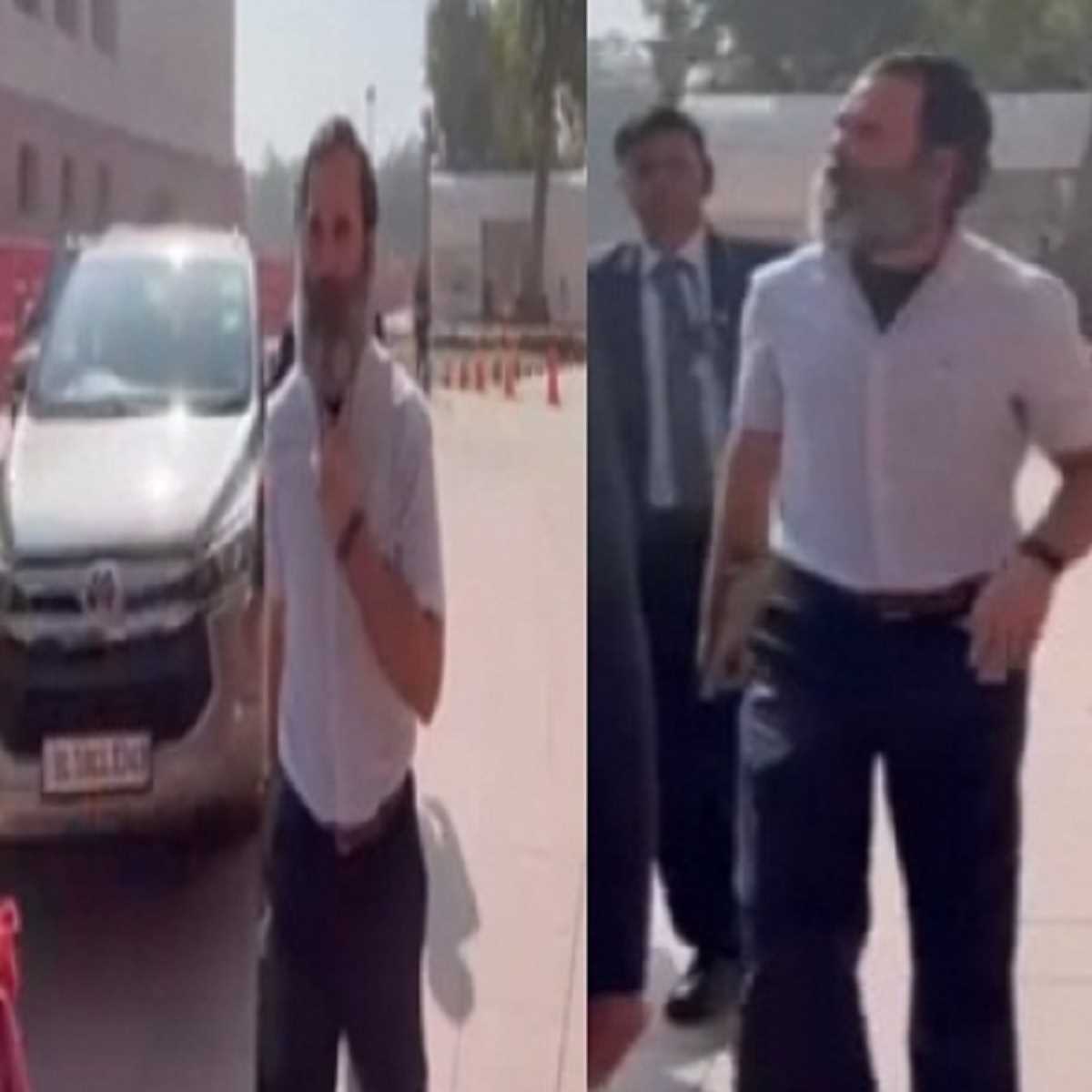 राहुल गांधी के नेतृत्व में भारत जोड़ो यात्रा का नारा लगाते हुए संसद पहुंचे कांग्रेस सांसद