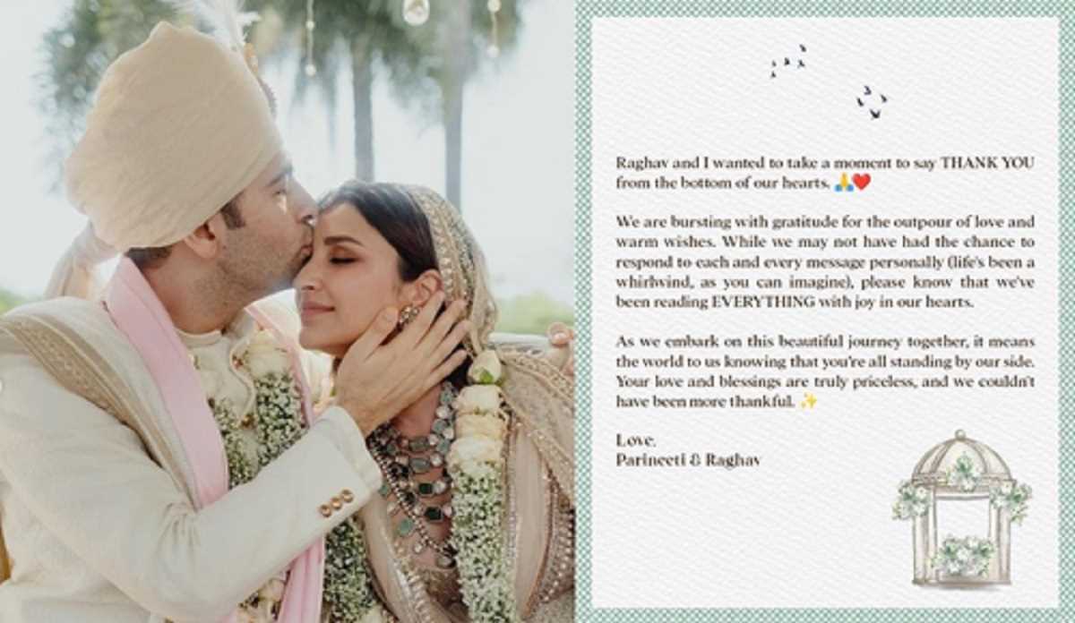 परिणीति चोपड़ा ने फैंस को उनके प्यार के लिए दिया धन्यवाद, शेयर किया खास नोट