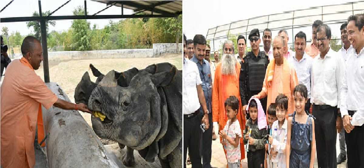 सीएम योगी ने गोरखपुर में चिड़ियाघर का किया निरीक्षण