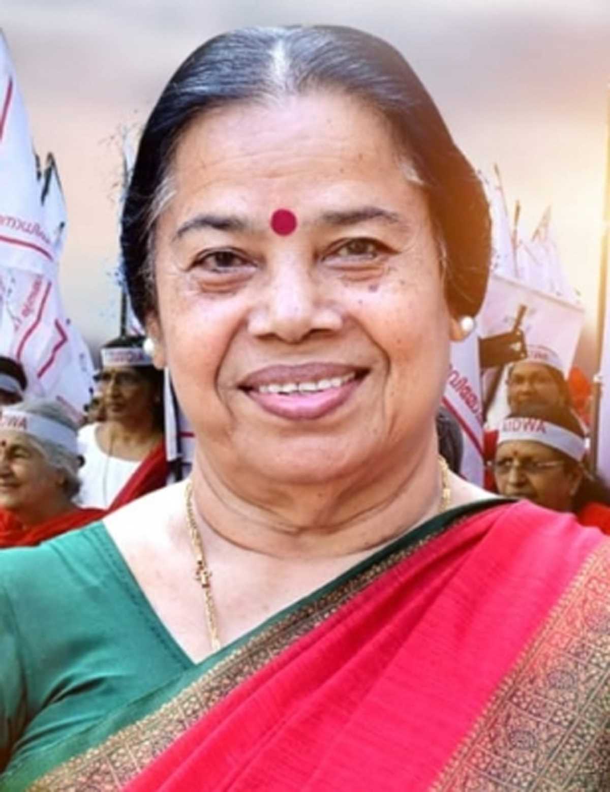 सन् 1998 के बाद एआईडीडब्ल्यूए की अध्यक्ष बनने वाली पहली केरलवासी बनी पी.के. श्रीमती