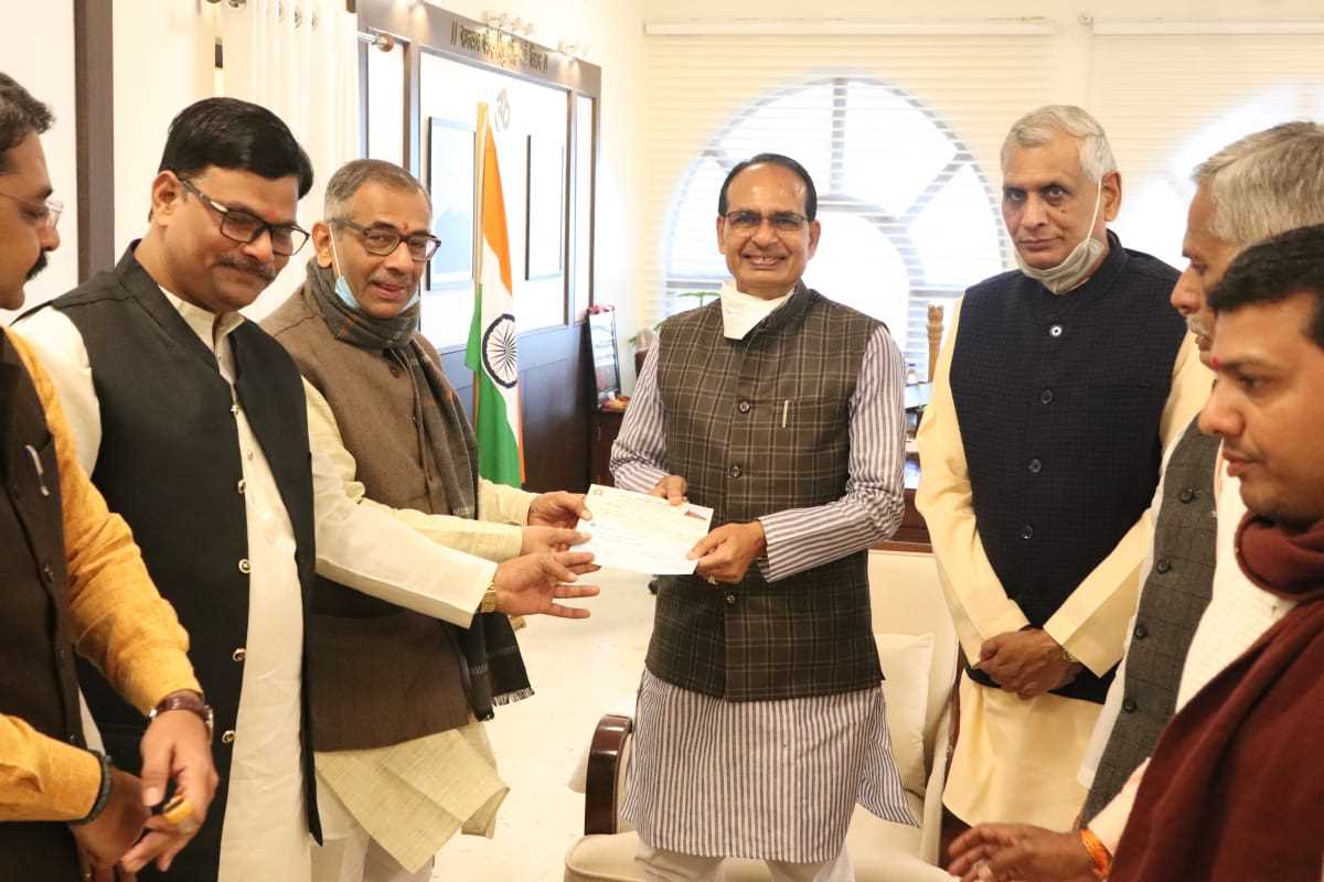 राम मंदिर निर्माण के लिए शिवराज सिंह चौहान ने दी एक लाख रुपए की सहयोग राशि