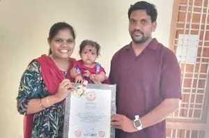 चार महीने की आयरा को नोबेल बेस्ट टू आइडेंटिटी फ्लैश कार्ड अवार्ड