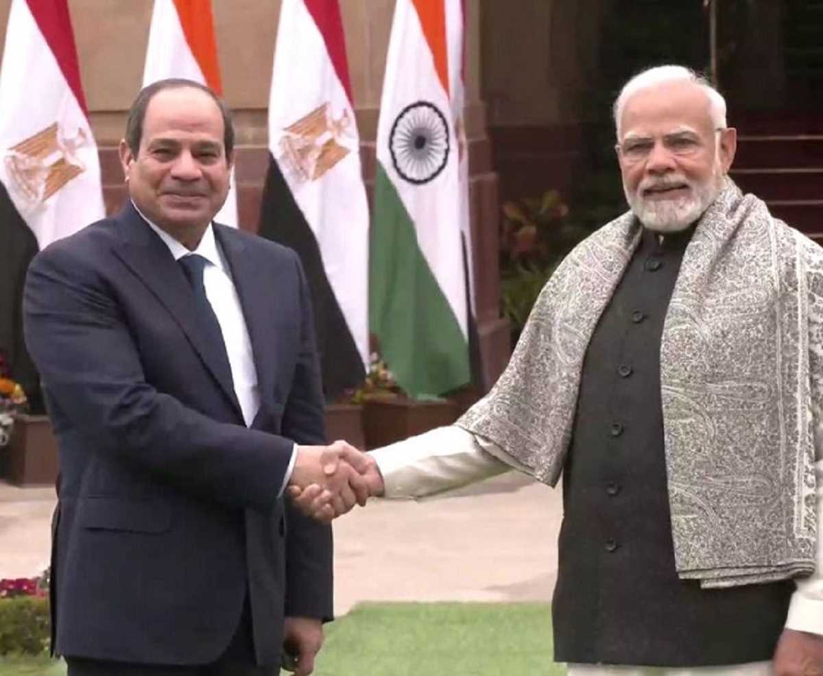 मिस्र के राष्ट्रपति अब्देल फत्तेह एल सिसी का भव्य स्वागत