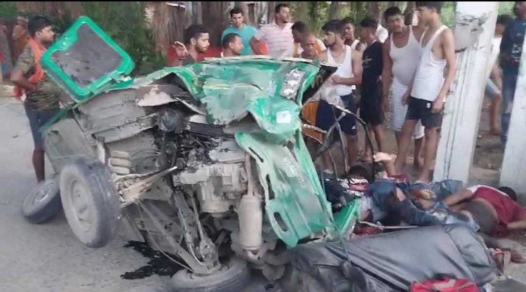 बिहार: कार और ऑटो की टक्कर में 5 की मौत , 3 घायल
