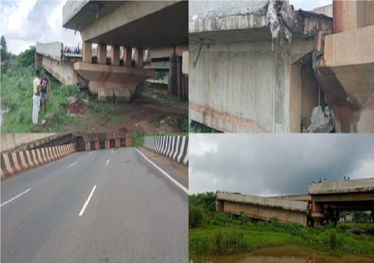 ओडिशा में हाईवे पर पुल का हिस्सा ढहाओडिशा में हाईवे पर पुल का हिस्सा ढहा