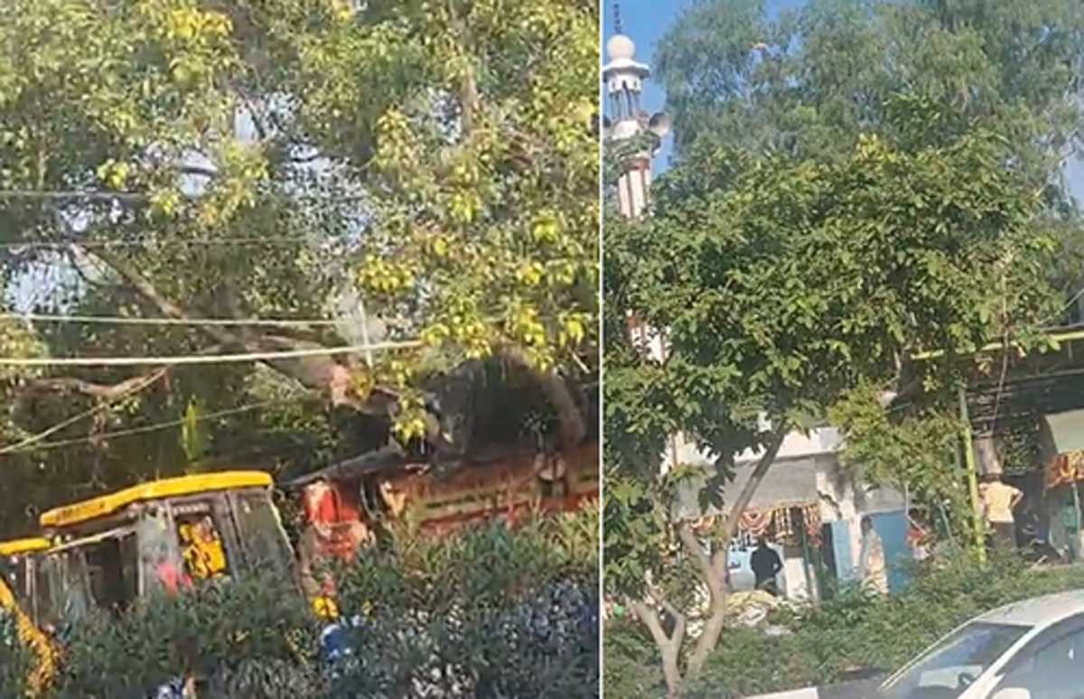 दिल्ली के झंडेवालान में मंदिर व मजार का हिस्सा तोड़ा