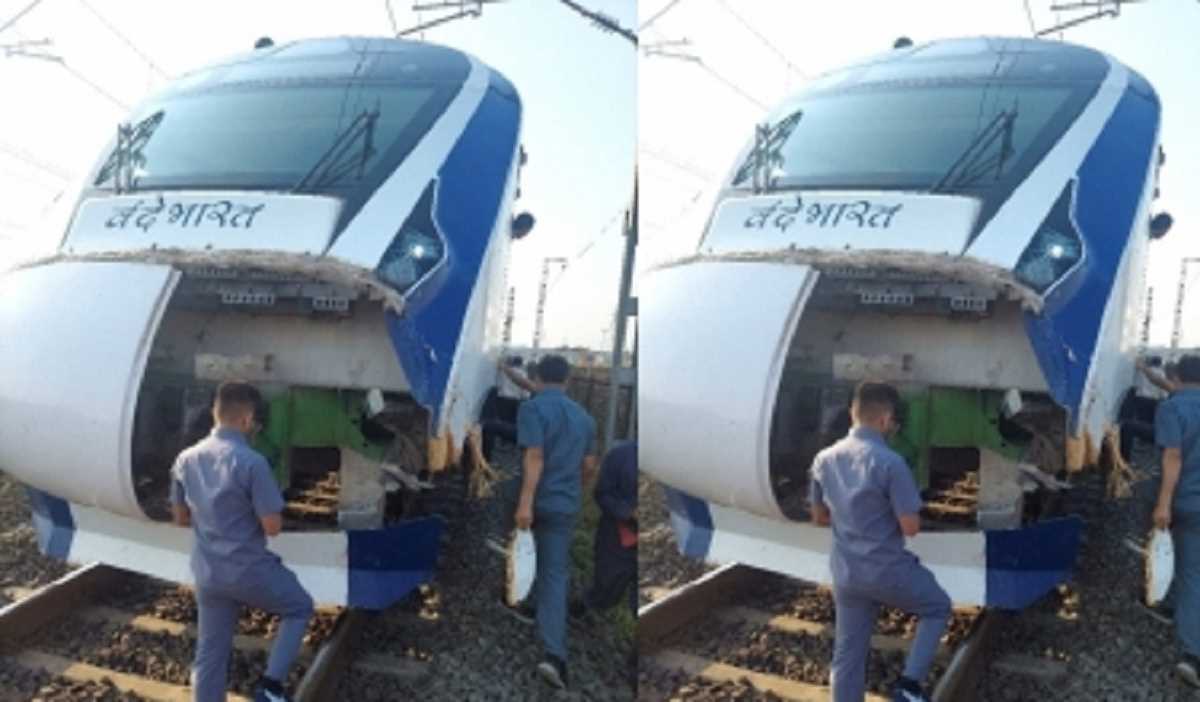वंदे भारत फिर हुई हादसे का शिकार, जानवर से टकराने के बाद आगे का फ्रंट टूटा