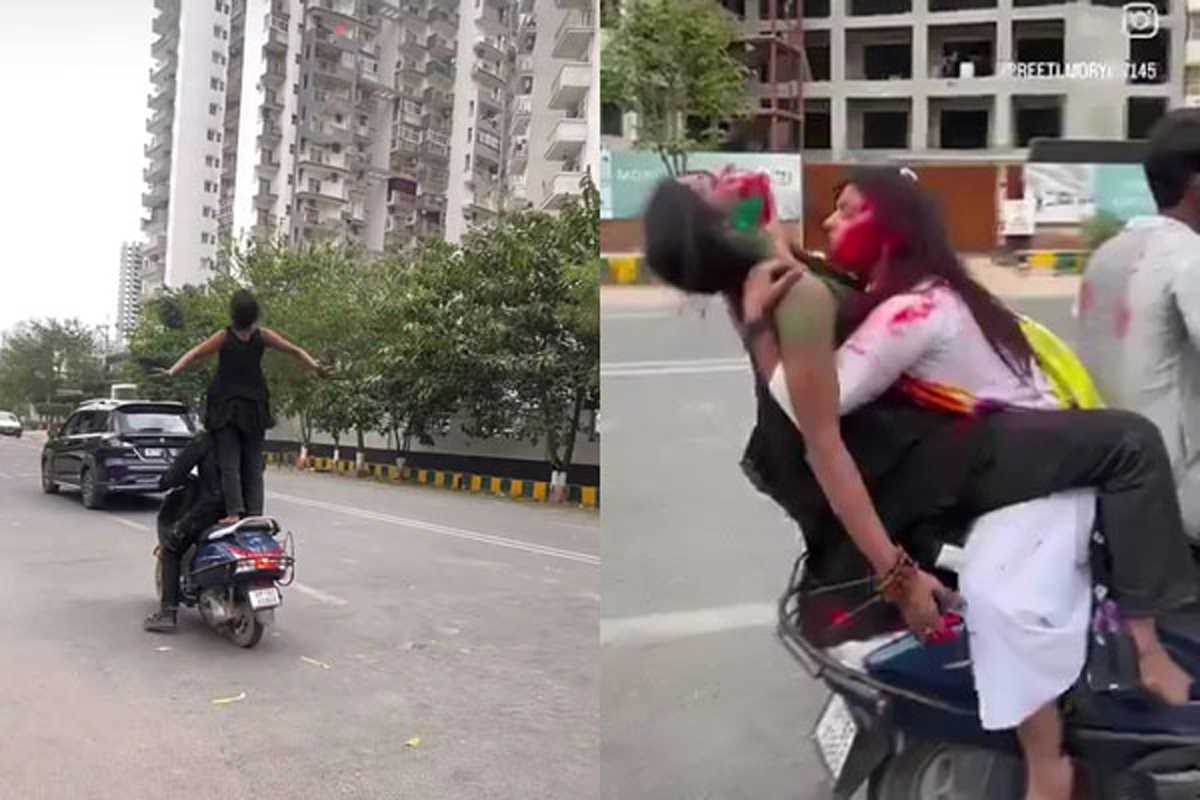 ग्रेटर नोएडा : स्कूटी पर स्टंट करते दिखाई दिए युवा, कटा 33 हजार रुपये का चालान