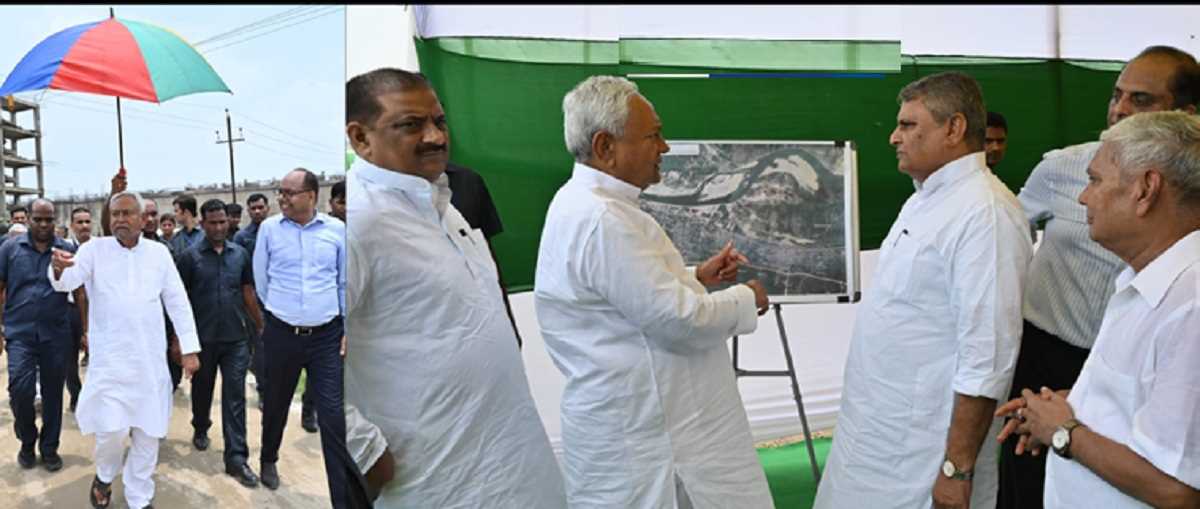 बिहार के मुख्यमंत्री नीतीश कुमार ने निर्माणाधीन योजनाओं का किया निरीक्षण