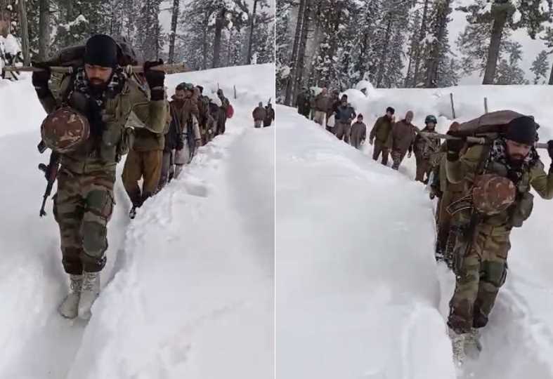 भारतीय सेना को सलाम, बर्फ में फंसी एक गर्भवती महिला की ऐसे की मदद