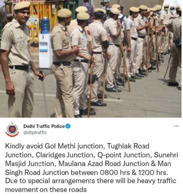 कांग्रेस का विरोध : पुलिस ने लोगों को कुछ मार्गो से बचने की एडवाइजरी जारी की