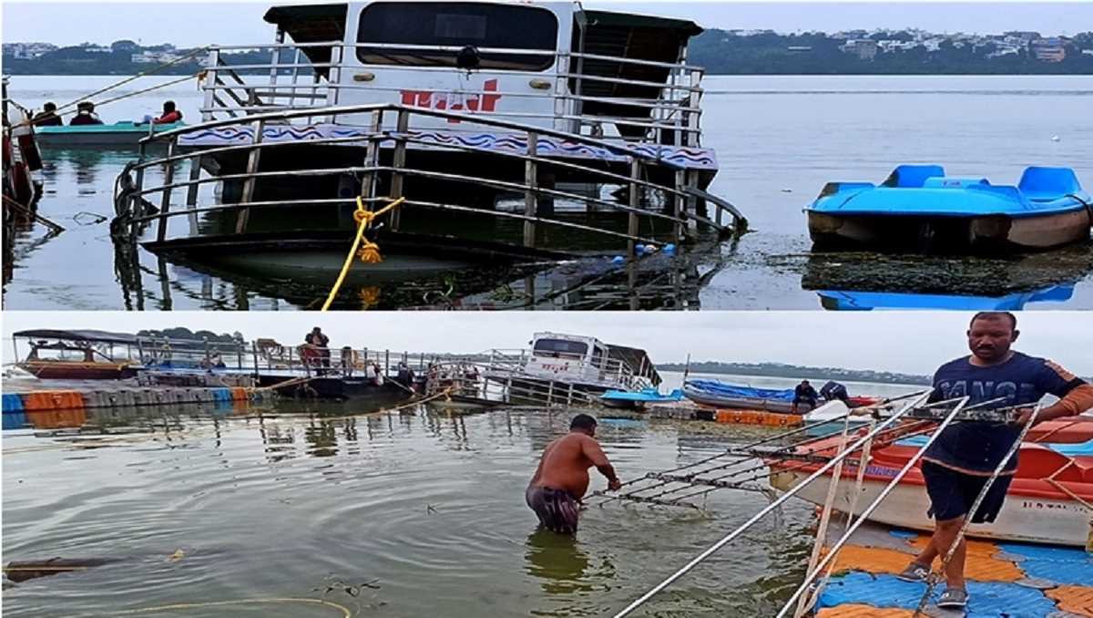 भोपाल झील से निकाली गयी क्रूज बोट, मरम्मत का काम जारी
