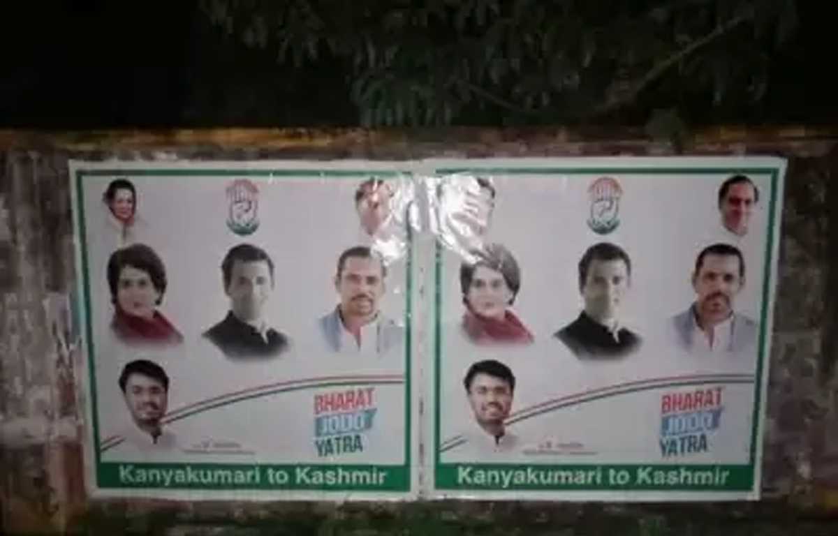 वाड्रा ने कन्याकुमारी में राहुल, प्रियंका के साथ अपनी तस्वीर के साथ पोस्टर लगाए