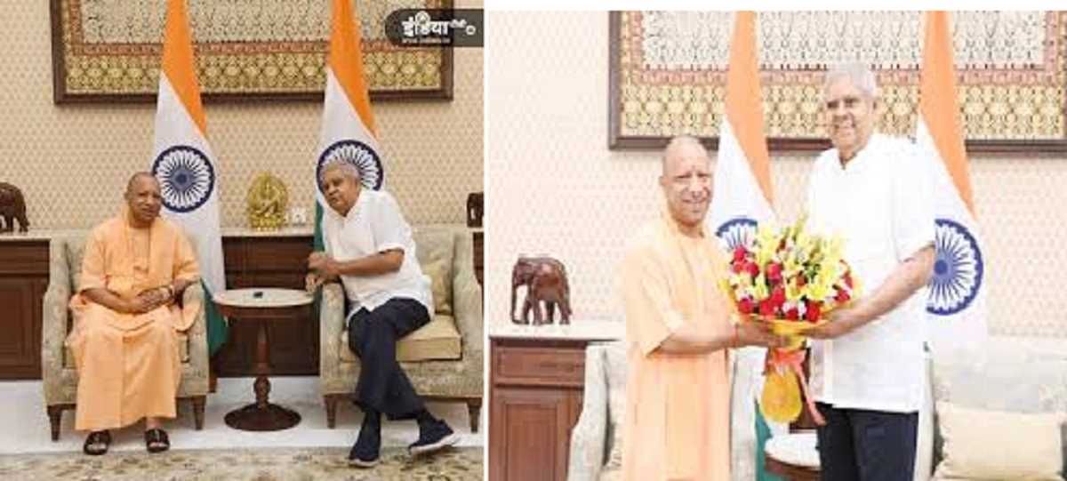 सीएम योगी ने दिल्ली में की उपराष्ट्रपति धनखड़ से मुलाकात