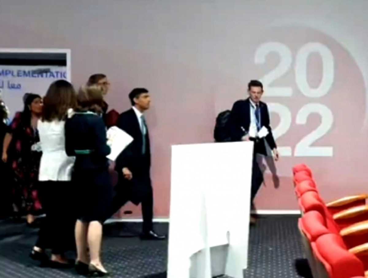 Rishi Sunak : जलवायु शिखर सम्मेलन के एक कार्यक्रम से बाहर चले गए सुनक