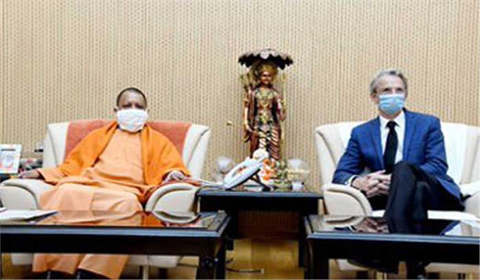 फ्रांस के राजदूत ने योगी से की मुलाकात