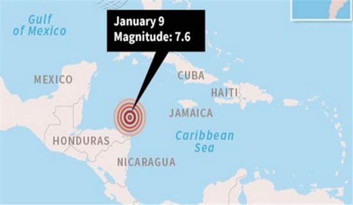 होंडुरास और क्यूबा के बीच 7.8 तीव्रता का भूकंप, सुनामी की चेतावनी जारी होंडुरास और क्यूबा के बीच 7.8 तीव्रता का भूकंप, सुनामी की चेतावनी जारी