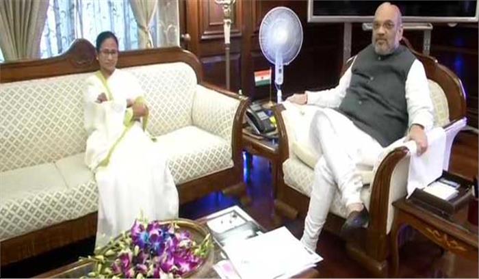 अमित शाह से मिलने पहुंचीं पश्चिम बंगाल की सीएम ममता बनर्जी