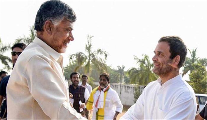 लोकसभा चुनाव :राहुल गांधी से मिले चंद्रबाबू नायडू, उप्र में मायावती, अखिलेश से करेंगे मुलाकात 