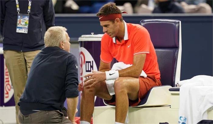अर्जेटीना के स्टार टेनिस खिलाड़ी जुआन मार्टिन डेल पोट्रो के घुटने में लगी चोट
