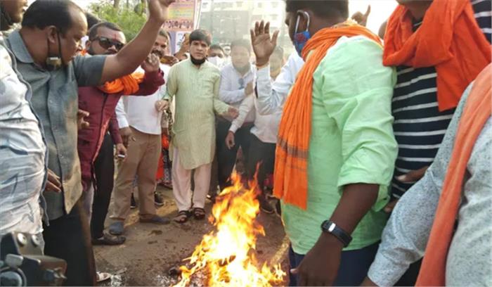 प्रदेश भर में भाजपा ने फूंके मुख्यमंत्री के पुतले