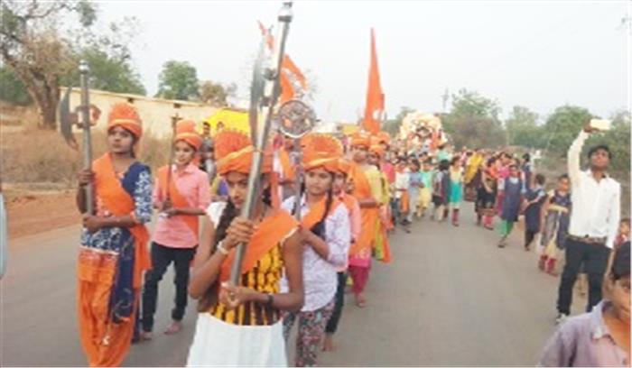 बजरंग दल ने निकाली भगवान श्रीराम की शोभायात्रा