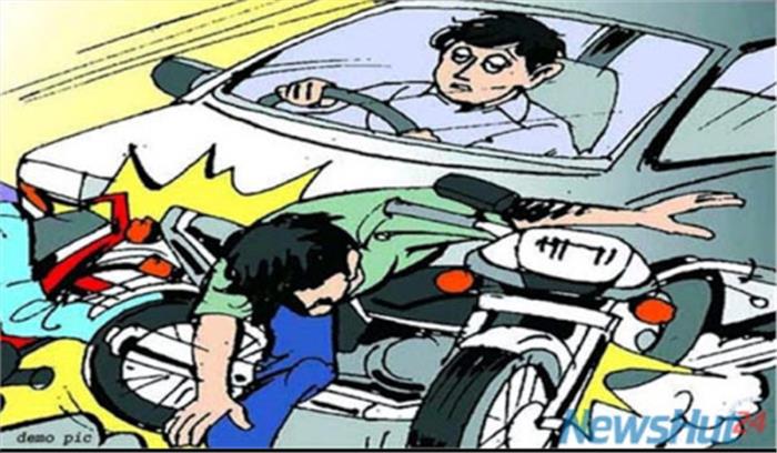 उत्तर प्रदेश : सड़क दुर्घटना मोटरसाइकिल सवार पिता-पुत्र की मौत