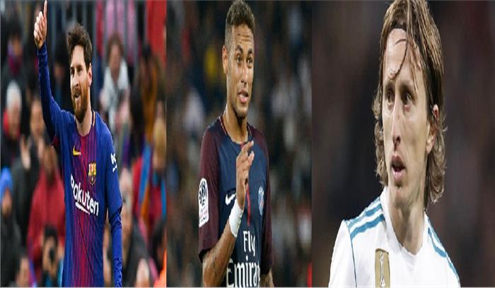 छठे बालोन डी ओर खिताब के लिए मेसी, नेमार और लुका मोड्रिक नामांकित