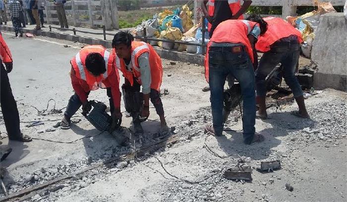 बाटा रेलवे ओवर ब्रिज की मरम्मत का काम शुरू