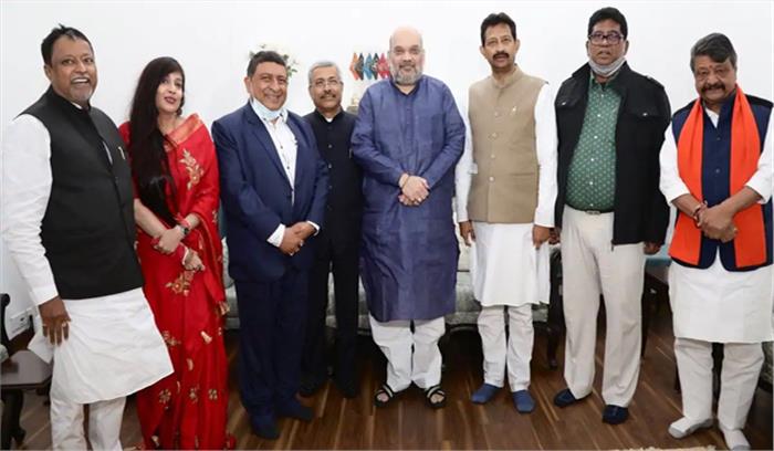 बंगाल गए बगैर गृहमंत्री शाह ने दिया ममता को बड़ा झटका, 3 विधायक सहित 5 नेता भाजपा में शामिल