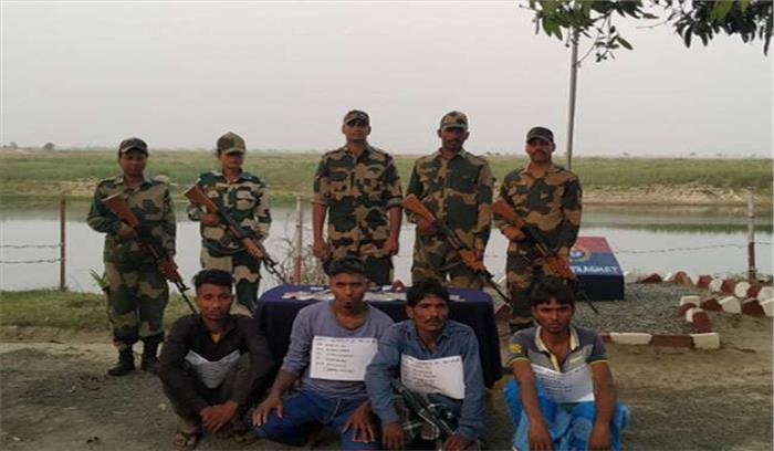 बंगाल में अवैध घुसपैठ करते 3 बांग्लादेशी, 1 भारतीय दलाल गिरफ्तार