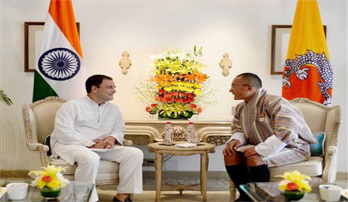 भूटान के पीएम तोबगे ने की राहुल गांधी से मुलाकात​​​​​​​