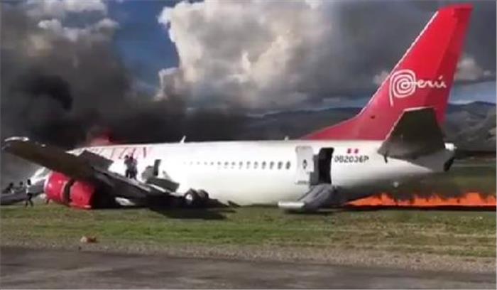 पेरु:  बोइंग जेट विमान में लगी आग, कोई हताहत नहीं