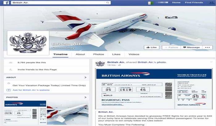 ब्रिटिश एयरवेज की वेबसाइट हैक