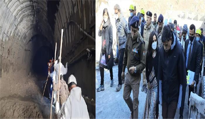 चमोली त्रासदी: तपोवन सुरंग का ऊर्जा मंत्री आर.के.सिंह ने किया दौरा चमोली त्रासदी: तपोवन सुरंग का ऊर्जा मंत्री आर.के.सिंह ने किया दौरा