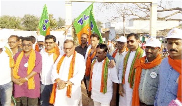 चंद्रशेखर साहू की अगुवाई में जनसंपर्क पदयात्रा की शुरुआत