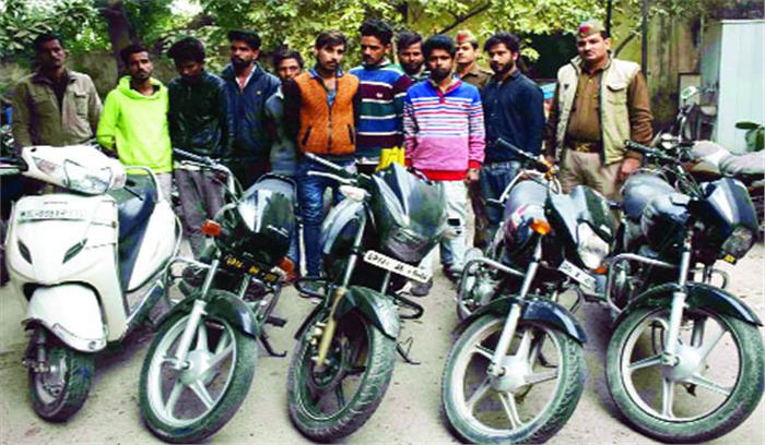 मोबाइल व चेन झपटमारी करने वाले 9 बदमाश गिरफ्तार