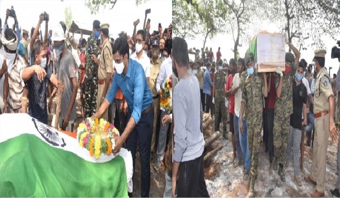 छत्तीसगढ़ नक्सली हमले में शहीद सपूत का राजकीय सम्मान के साथ अंतिम संस्कार